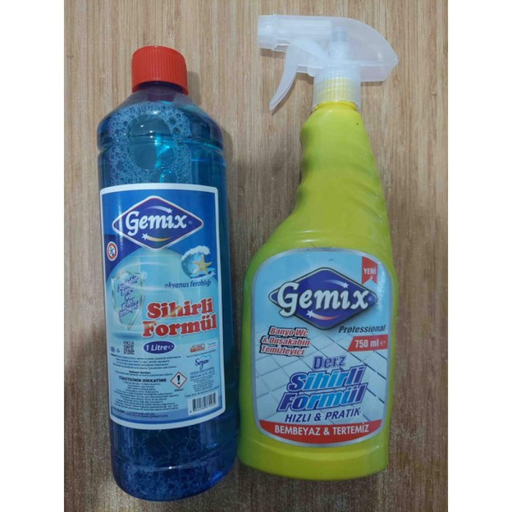Gemix Derz Temizleyici Sihirli Formül Mavi Su 750 ml + 1000 ml Temizlik Malzemeleri Fiyatı