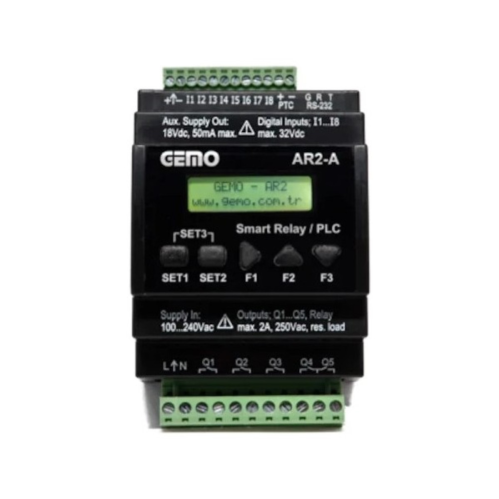 Gemo AR2-A-230VAC-8D Akıllı Röle /plc - Siyah Diğer Test ve Ölçüm Cihazları Fiyatı