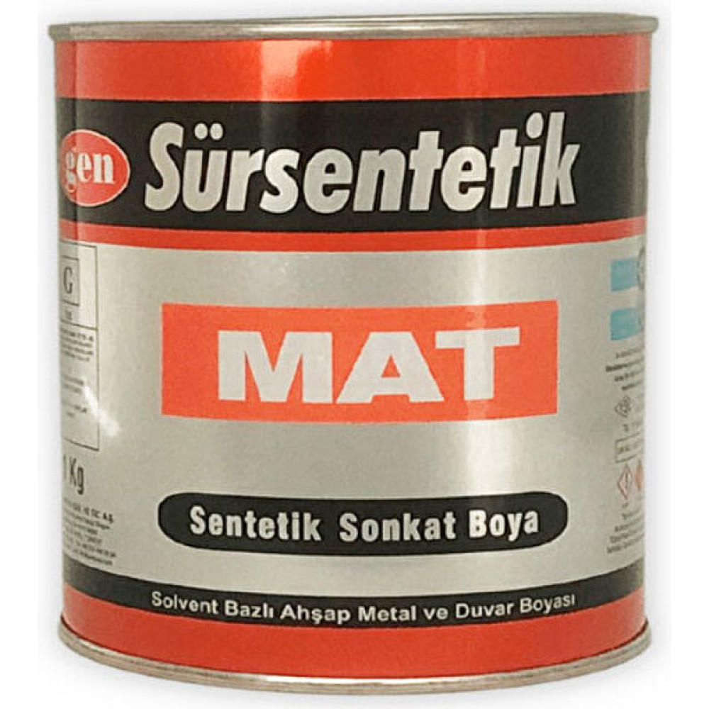 Gen Sür Sentetik Mat Yağlı Boya - 1 kg - Siyah Boya Malzemeleri Fiyatı