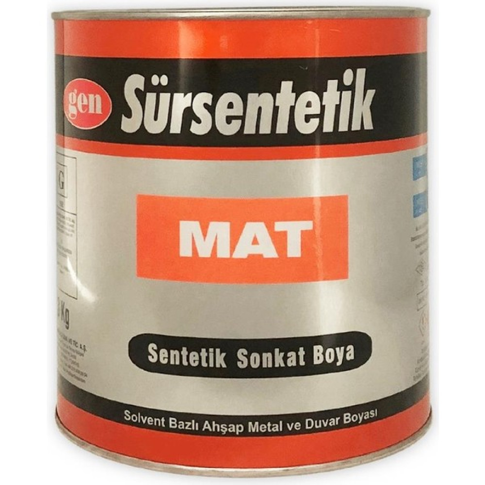 Gen Sür Sentetik Mat Yağlı Boya - 3 kg - Mat Siyah Boya Malzemeleri Fiyatı