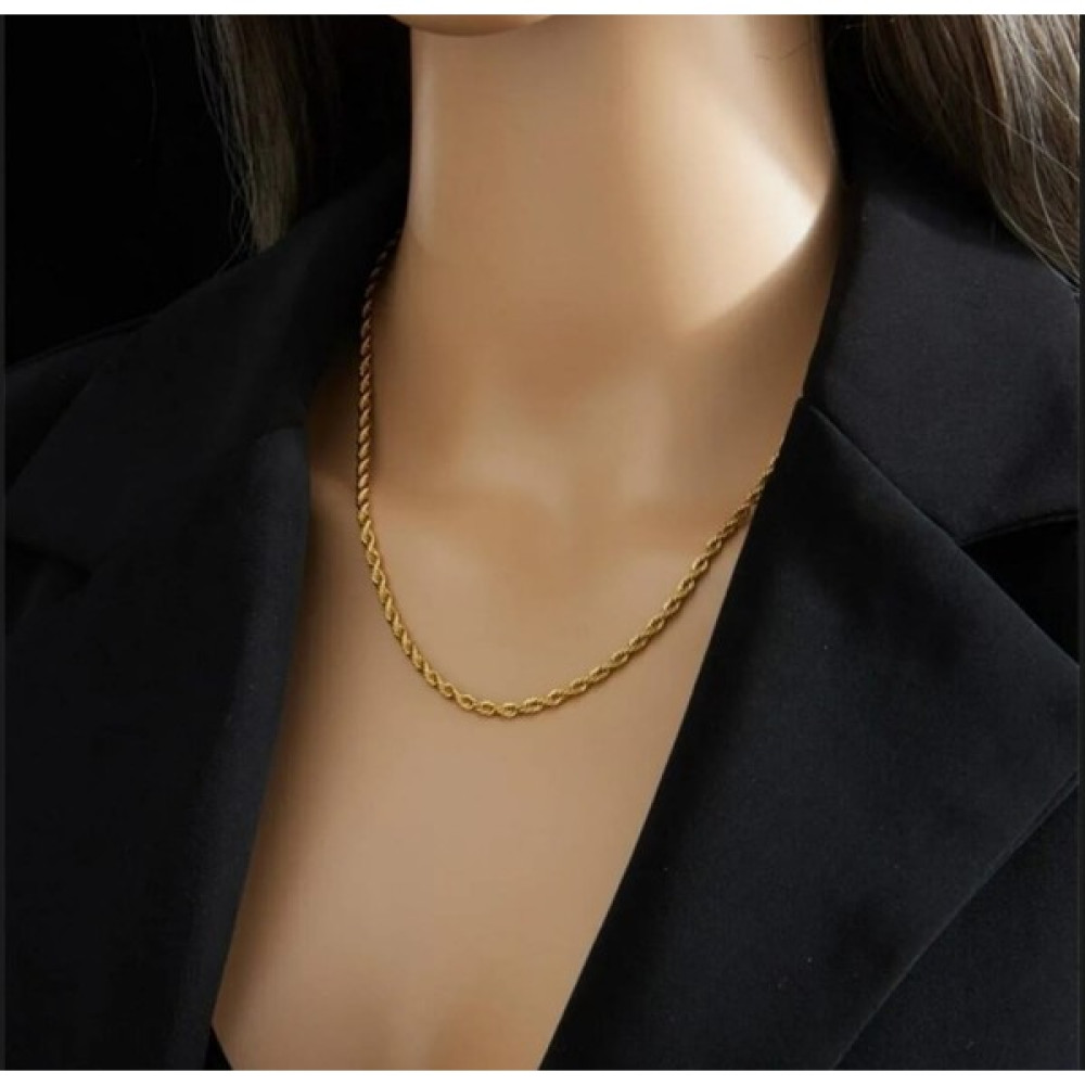 Gen Takı Çelik Burgu Zincir Kolye - Gold - 45 cm Altın, Takı & Aksesuar Fiyatı