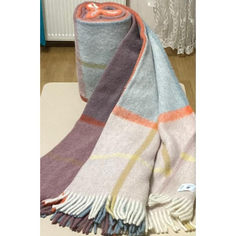 Genç Ev Home Gençev Home &selin& Yün Scotch Battaniye Tek Kişilik * Scotch Yün Battaniye - Yün - Wool - Bej - Kırmızı - 160 x 220 cm Battaniye Fiyatı