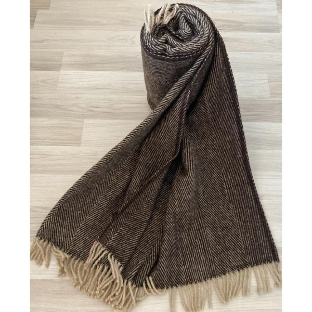 Genç Ev Home Scotch Dizlik - Tv Battaniye 130 x 170 cm Tv, Yün Battaniye - % 100 Saf Yün - Wool - Koyu Kahverengi Battaniye Fiyatı