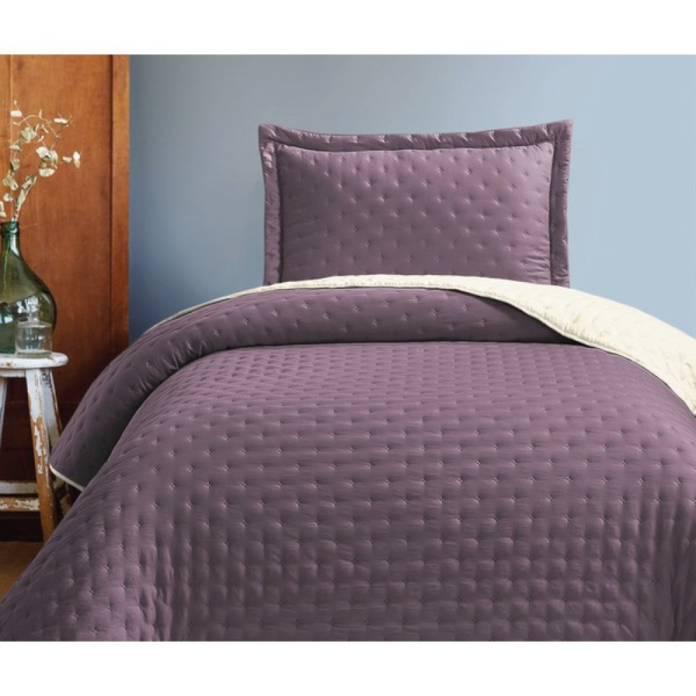 Genç Ev Home Washed Soft Çift Renkli Tek Kişilik Yatak Örtüsü Seti * Yatak Örtüsü 180 x 240 cm - Mürdüm - Krem Yatak Örtüsü Fiyatı