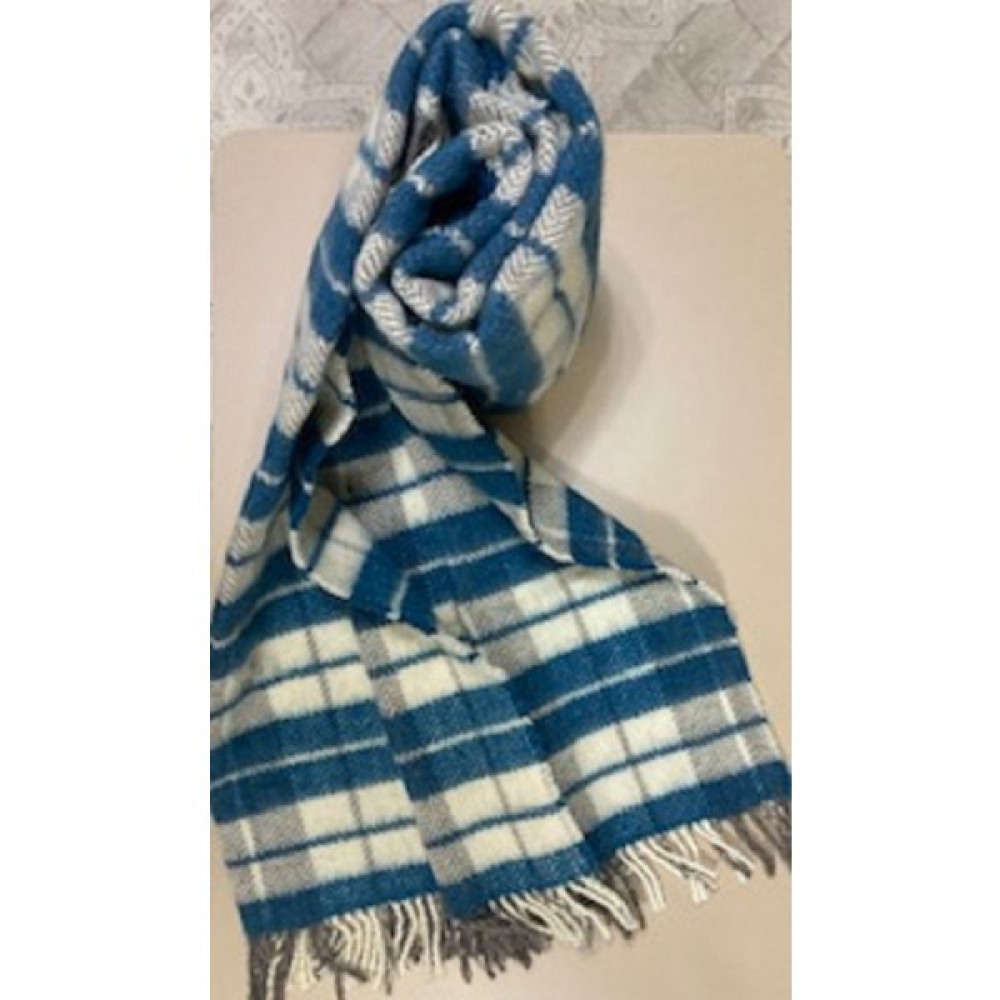 Gençev Home &Selin& %100 Saf Yün Scotch Battaniye Tek Kişilik  160x220 Yün Battaniye - % 100 Saf Yün - Wool - Mavi - 130 x 170 cm Battaniye Fiyatı