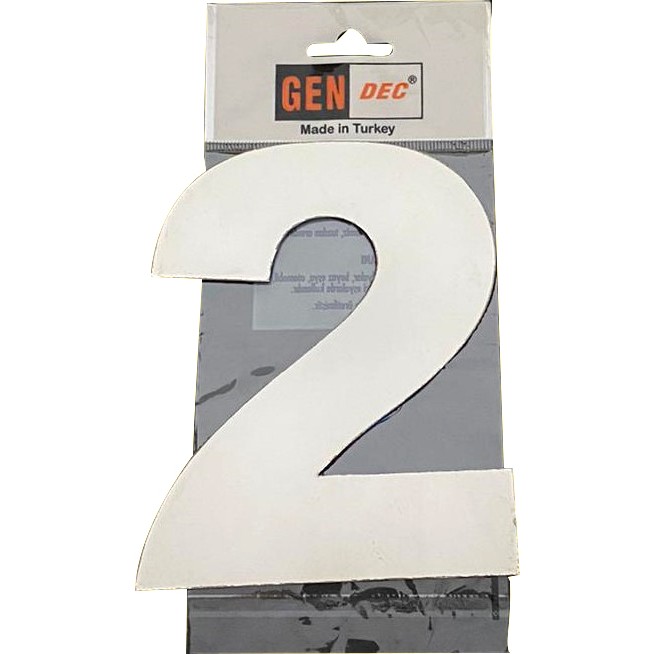 Gendec Kapı Numarası 14.5 cm No:2 Kendinden Yapışkanlı Parlak Krom Paslanmaz Metal Numara Diğer Fiyatı