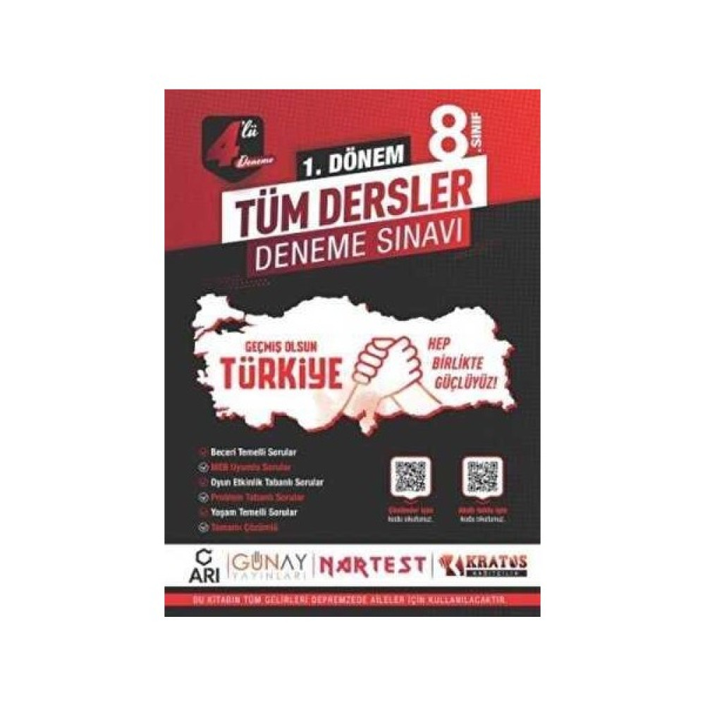 Genel Nartest LGS Tek Yürek 1.dönem 4 Lü Deneme ve Matematik Taktik Soruları Ders Sınav Kitapları Fiyatı