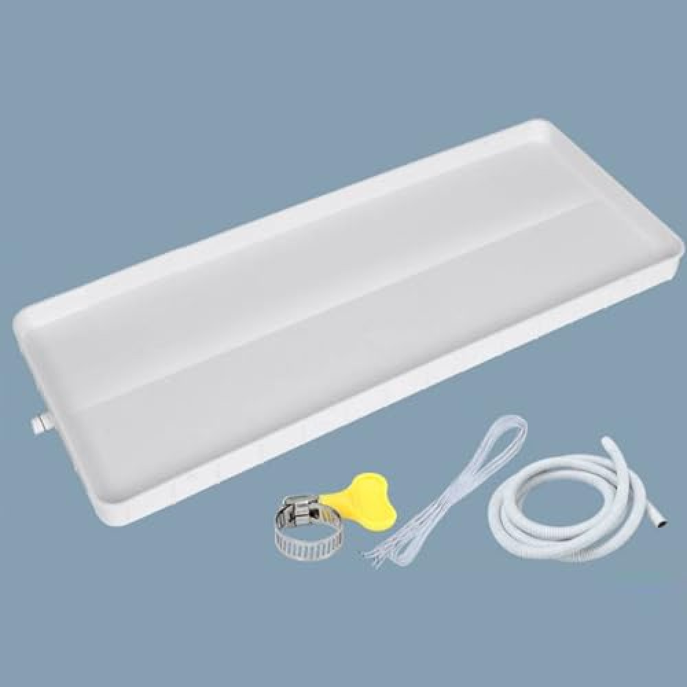 Generic Drip Tray with Drain, Universal AC Drain Kit Plastic Water Catcher, PP Tray Water Collector Pad, Drip Tray for Window AC and Mini Split Units, 1-2P (32.1*13in), 4m Hose