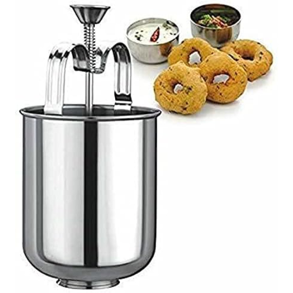 Generic Medu Vada Maker - Silver Stainless Steel - Modern Style - Efficient Batter Usage