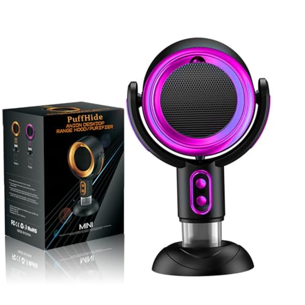 Generic PuffHide Air Purifier with Oil Filter/Smoke Filter, Portable, Effectively Removes Smoke and Odors (Dark Purple)