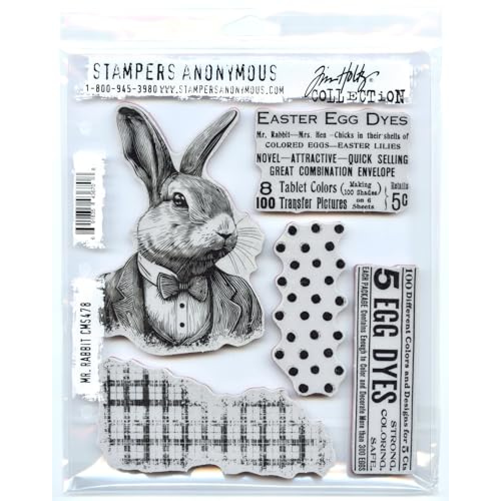 Generic Tim Holtz Cling Stamps - Mr. Rabbit CMS478