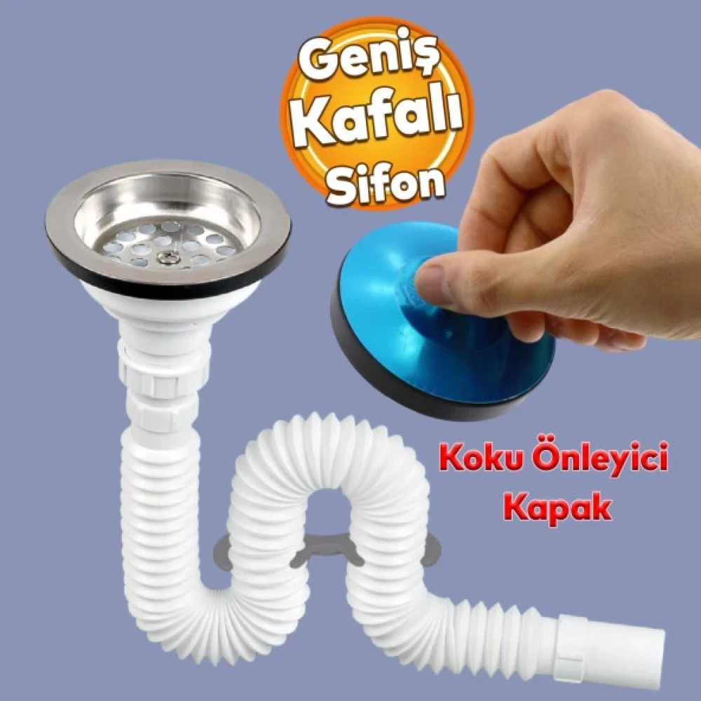 Genis Ve Derin Kafali Koruklu Isyeri Yemekhane Evye Sifonu Gider Borusu Akordiyon Plastik 34-80 Cm Sifon Fiyatı