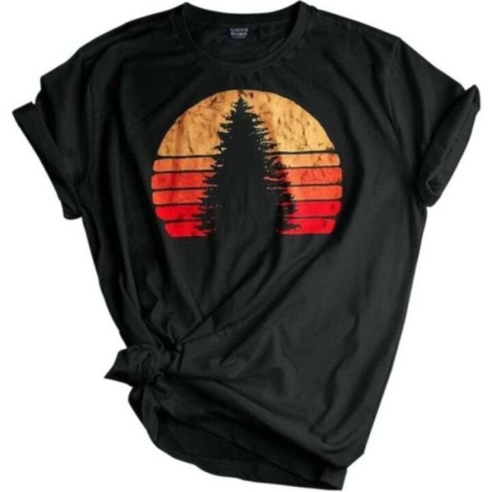 Genius Store Erkek Tişört Baskılı Outdoor T-Shirt-Güneş Siyah T-Shirt & Sweatshirt (Outdoor) Fiyatı
