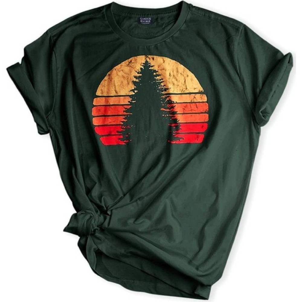 Genius Store Erkek Tişört Baskılı Outdoor T-Shirt-Güneş Yeşil T-Shirt & Sweatshirt (Outdoor) Fiyatı