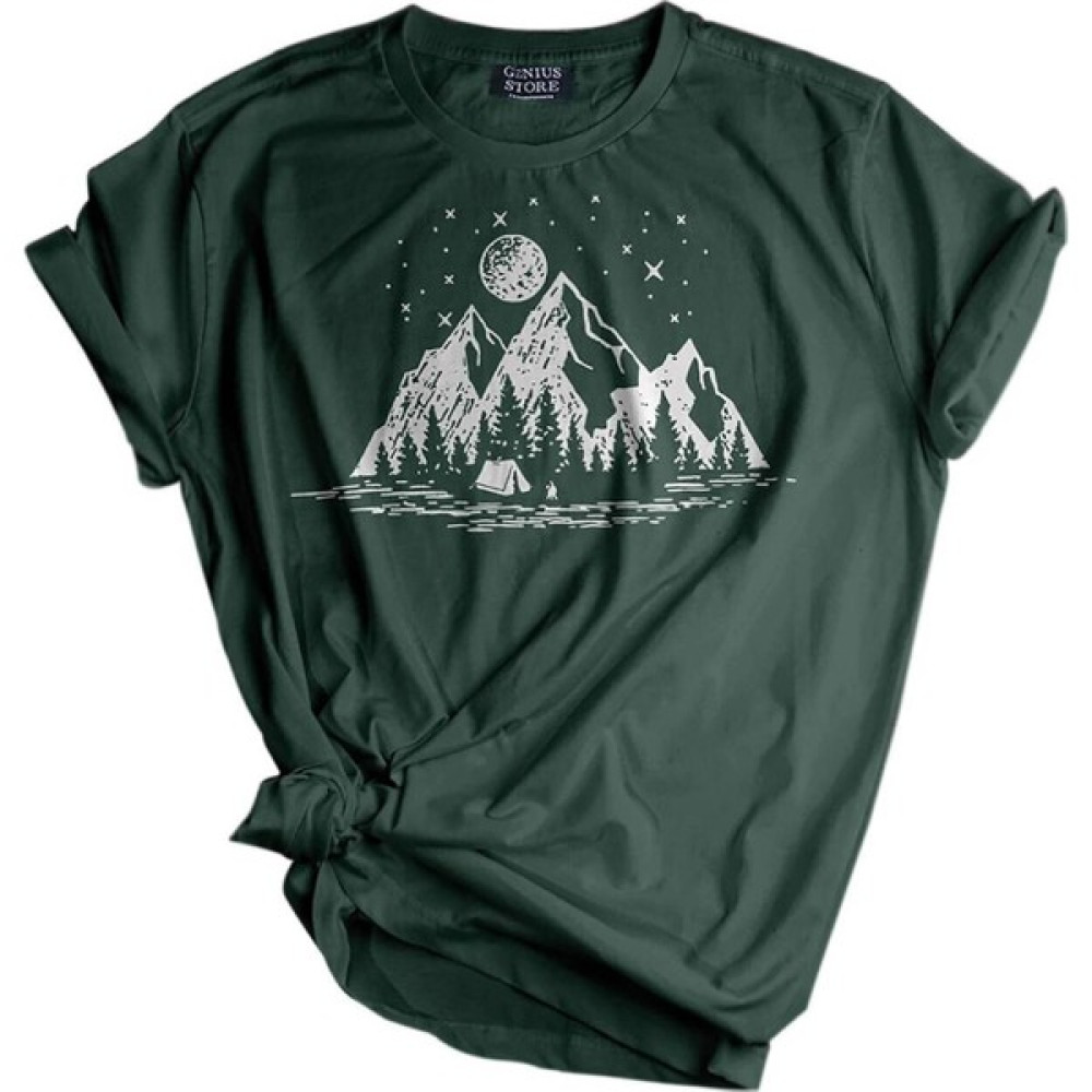 Genius Store Erkek Tişört Baskılı Outdoor T-Shirt-Kamp Yeşil T-Shirt & Sweatshirt (Outdoor) Fiyatı