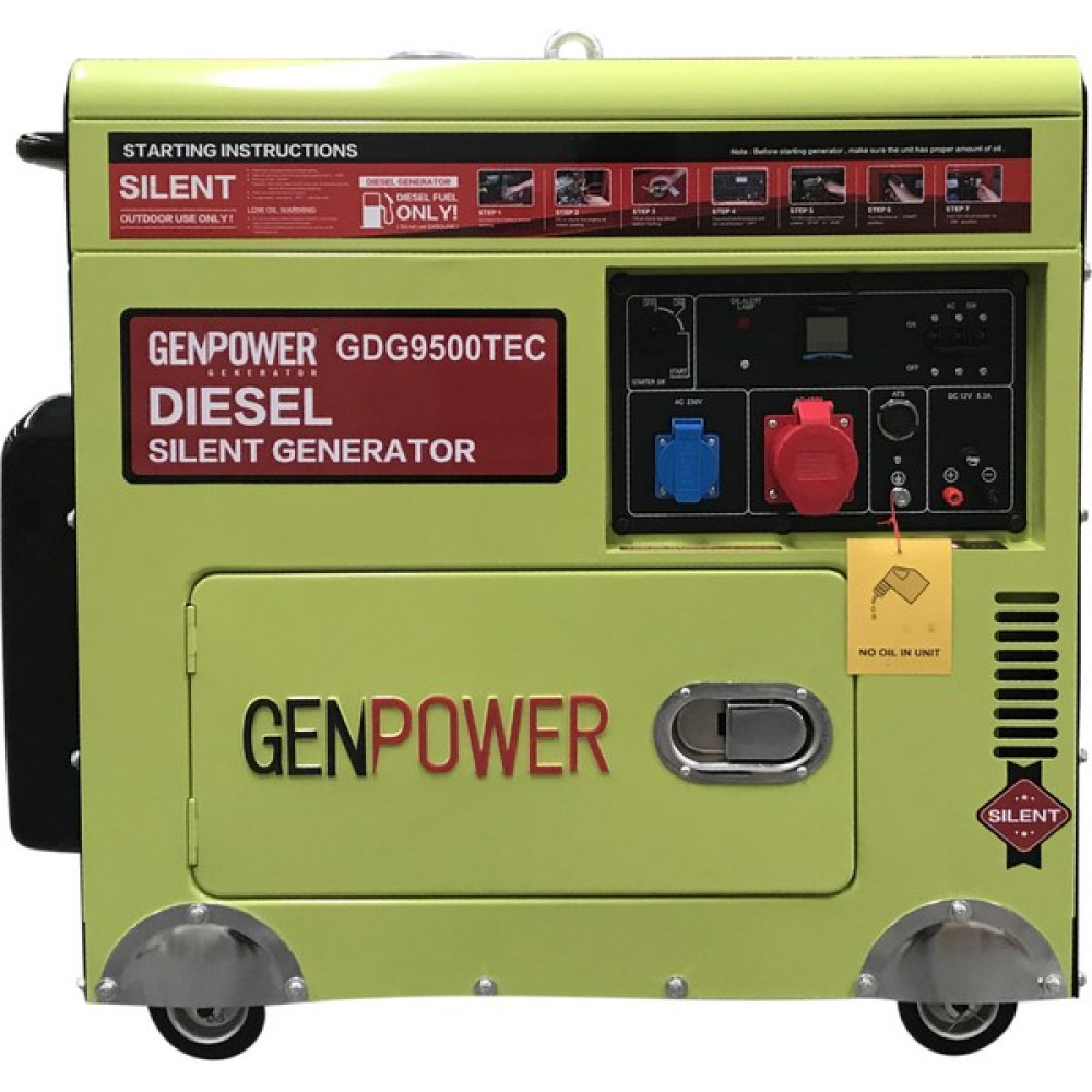 Genpower Gdg 9500 Tec Model 8,8 Kva, Dizel, Ses Izolasyon Kabinli, Marşlı,tekerlekli, Trifaze Portatif Jeneratör Oto Boyaları Fiyatı