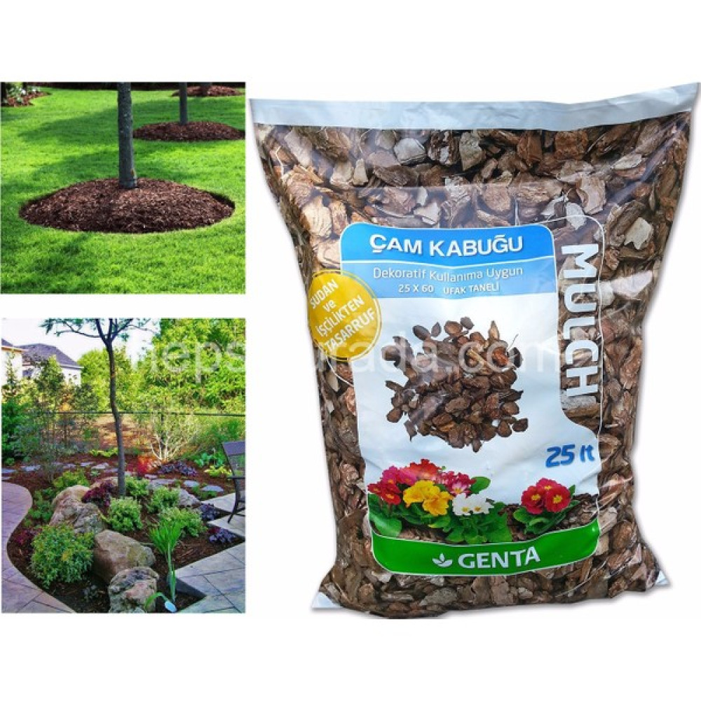 Genta Çam Kabuğu (Mulch) 25X60 Ufak Taneli 25 lt. Dekoratif Bahçe Ürünleri Fiyatı