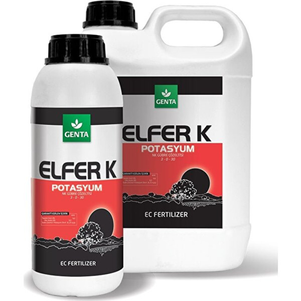 Genta Şişirici Gübre Elfer K 1 lt (%30 Sıvı Potasyum) Genta Gübre Fiyatı
