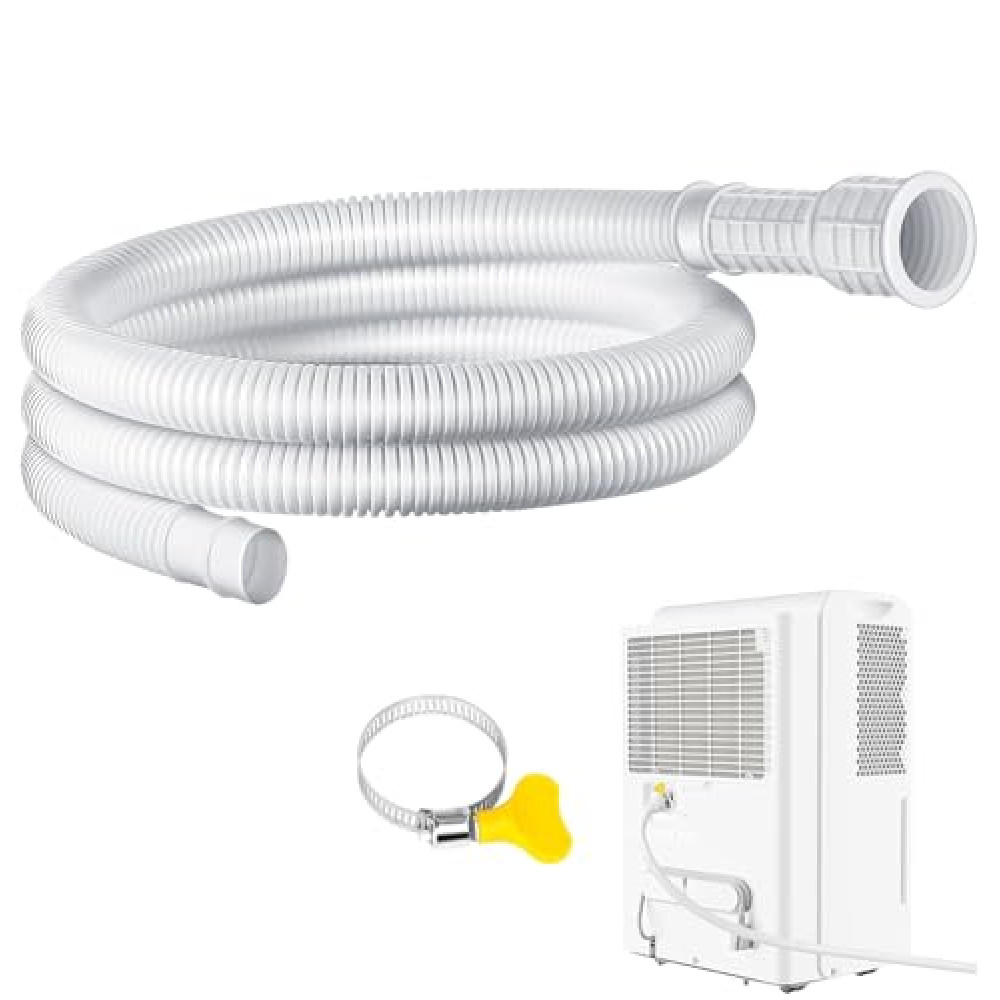 geonfi Universal Dehumidifier Drain Hose – Flexible Replacement Tube with Adjustable Rubber Adapter & Clamp, Compatible with Dehumidifiers & Air Conditioners (White,5 Feet) Air Purifiers - Humidifiers Fiyatı