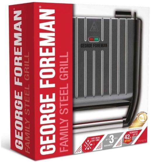George Foreman 25041-56 Family Steel Grill Gunmetal Tost Makinesi Gri