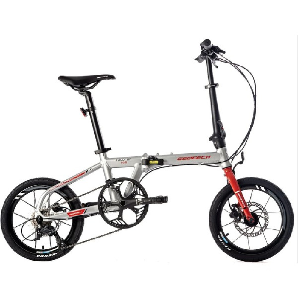 Geotech Fold Up 16D 16 Jant 9 Vites Hd Katlanır Bisiklet - Gümüş Kırmızı Katlanabilir Bisiklet Fiyatı