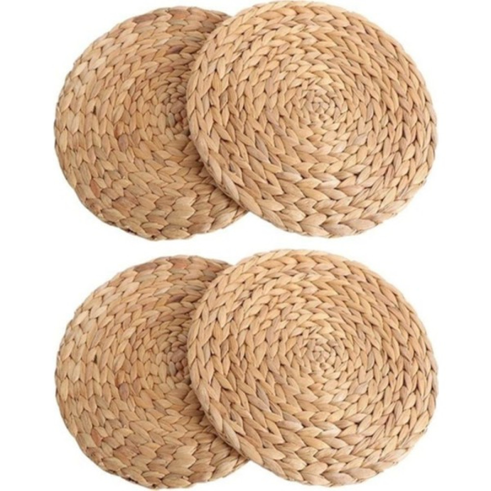 Gep Store 4'lü Hasır Amerikan Servis Örme Bambu Supla - Açık Kahverengi - 35 x 35 cm Amerikan Servis Fiyatı