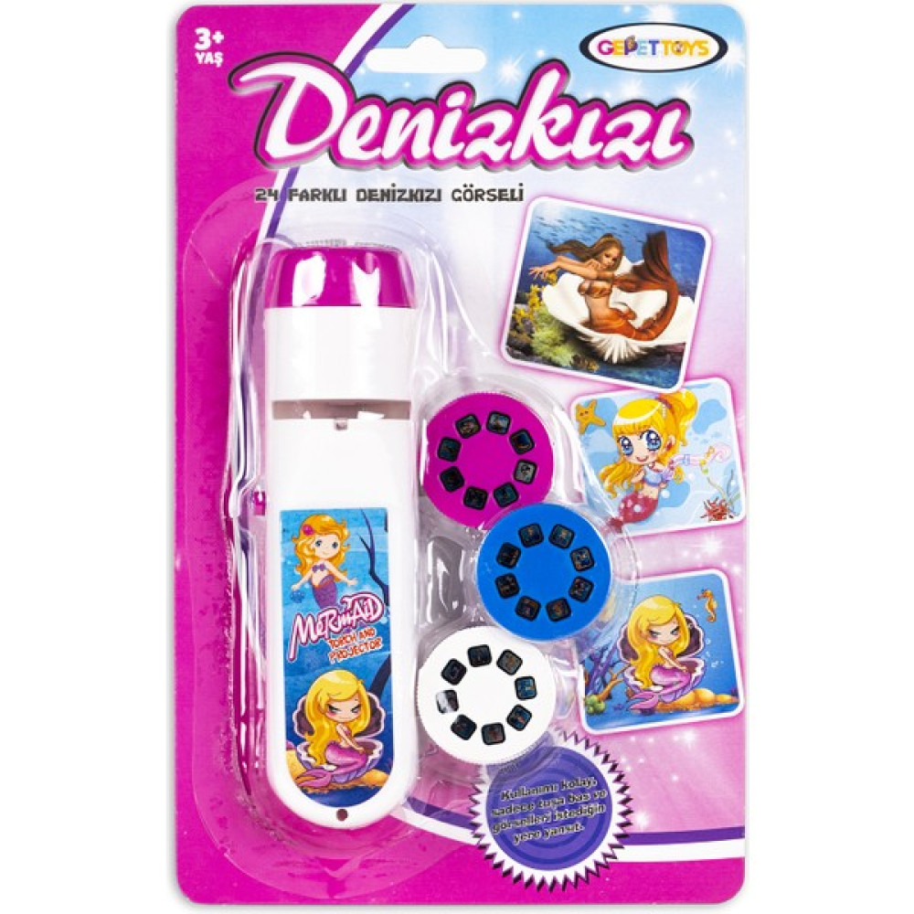 Gepettoys 24 Resimli Torch Projektör El Feneri Projektör Yansıtma Erken Eğitim Oyuncağı Deniz Kızı Eğitici Oyuncak Fiyatı