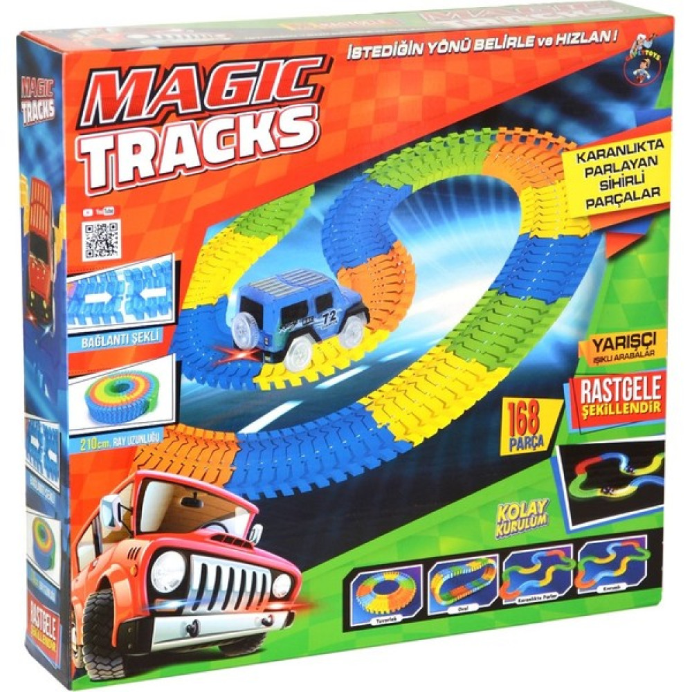 Gepettoys 8021 Gepettoys Magic Tracks Yarışçı Araba 168 Parça - Renkli Oyuncak Araç Fiyatı