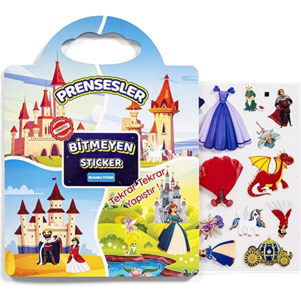 Gepettoys Bitmeyen Sticker Kitabım - Prensesler (Tekrar Tekrar Kullanılabilir Stickerlar) Pedagog Onaylı Okul Öncesi Eğitici & Öğretici Kitaplar Fiyatı