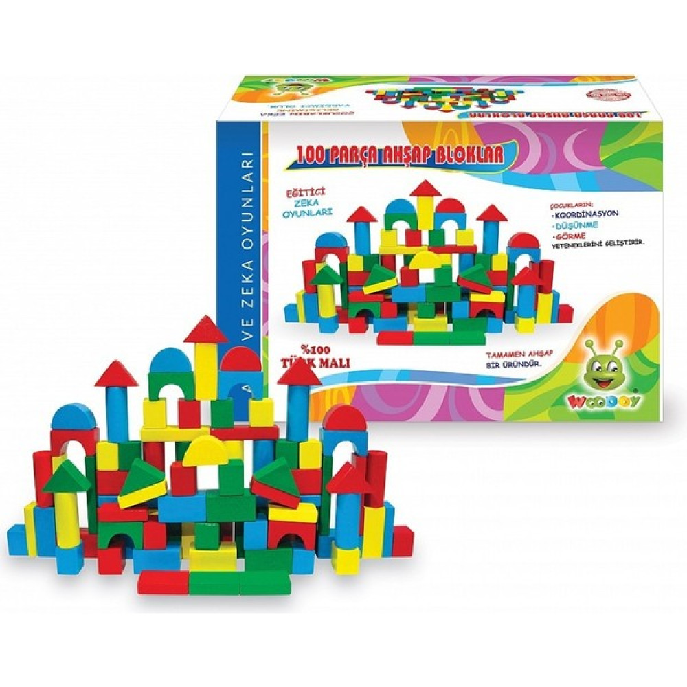 Gepettoys Kaliteli 100 Parça Ahşap Blok Bebek Oyuncakları Fiyatı