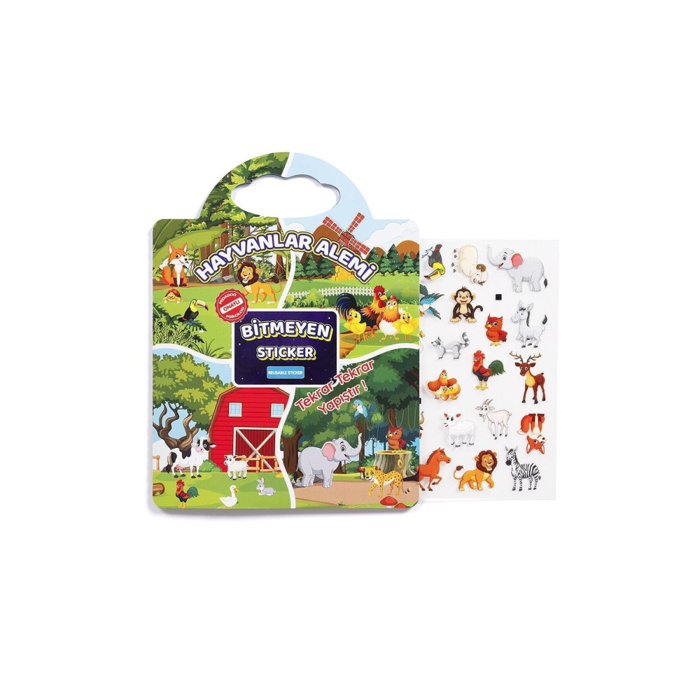 Gepettoys Pedagog Onaylı Bitmeyen Sticker Kitabım Tekrar Tekrar Kullanılabilir Stickerlar Hayvanlar Alemi Aktivite & Eğitici Kitaplar Fiyatı