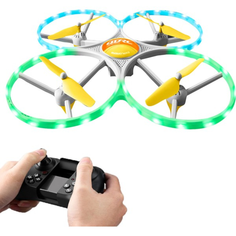 Gepettoys Uzaktan Kumandalı LED Işıklı Başlangıç Seviye Drone Quadcopter Kamerasız Havada Sabit Kalma Özelliği - Sarı Drone Fiyatı