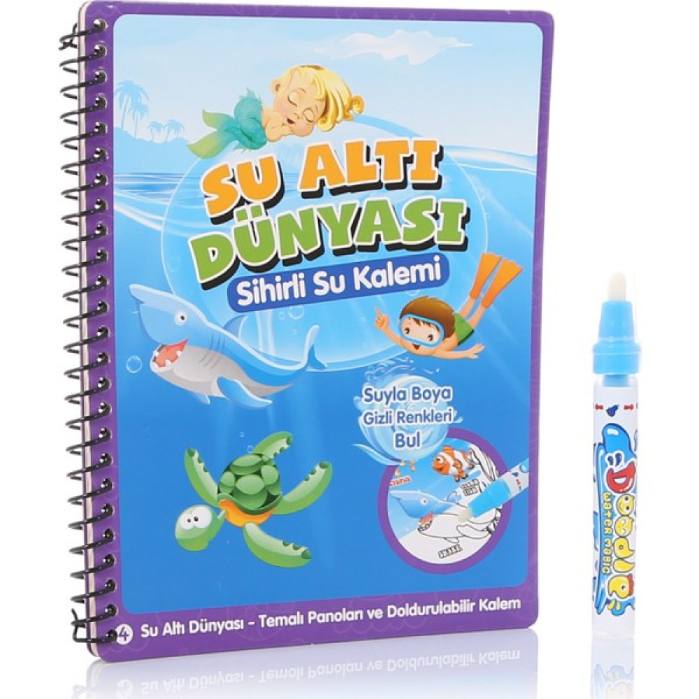 Geppetoys Sihirli Su İle Boyama Kitabı Su Altı Dünyası Çocuk Oyuncağı Fiyatı