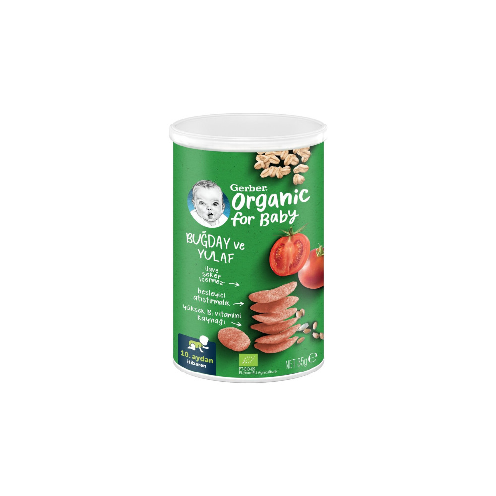 GERBER Organik Buğday Ve Yulaflı Bebek Atıştırmalığı 35g Bebek Mamaları Fiyatı