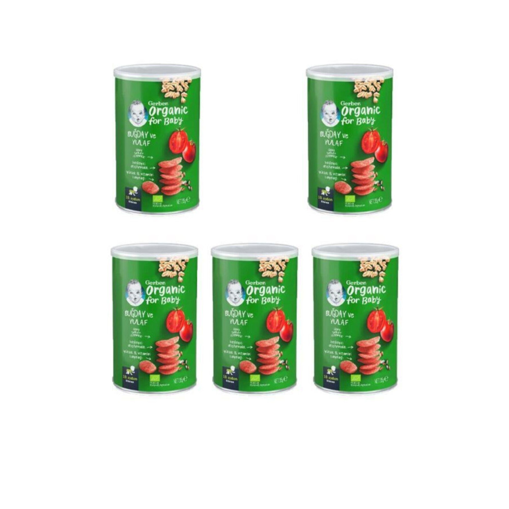 GERBER Organik Buğday Ve Yulaflı Domatesli Bebek Atıştırmalığı 35gr X 5 Adet Bebek Mamaları Fiyatı