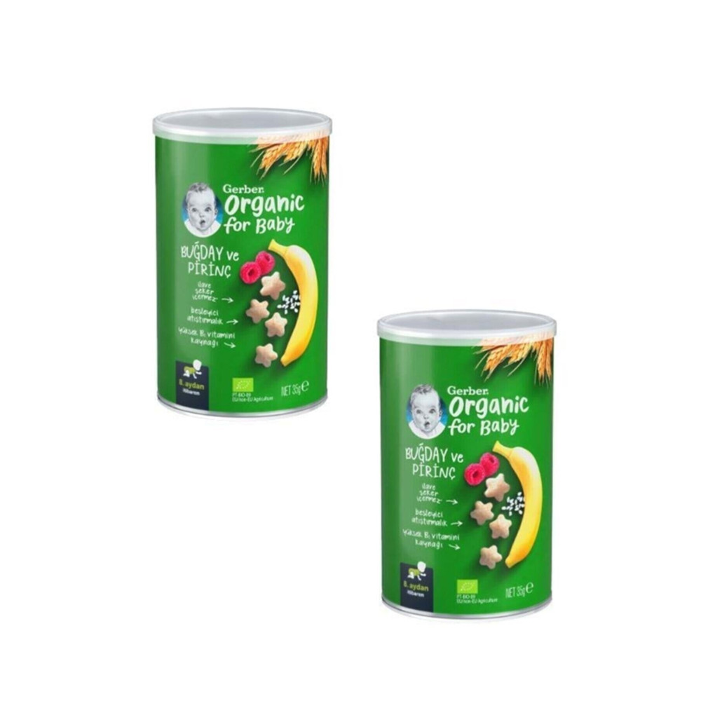 GERBER Organik Pirinçli Buğdaylı Muzlu Bebek Atıştırmalığı 35g X 2 Bebek Mamaları Fiyatı