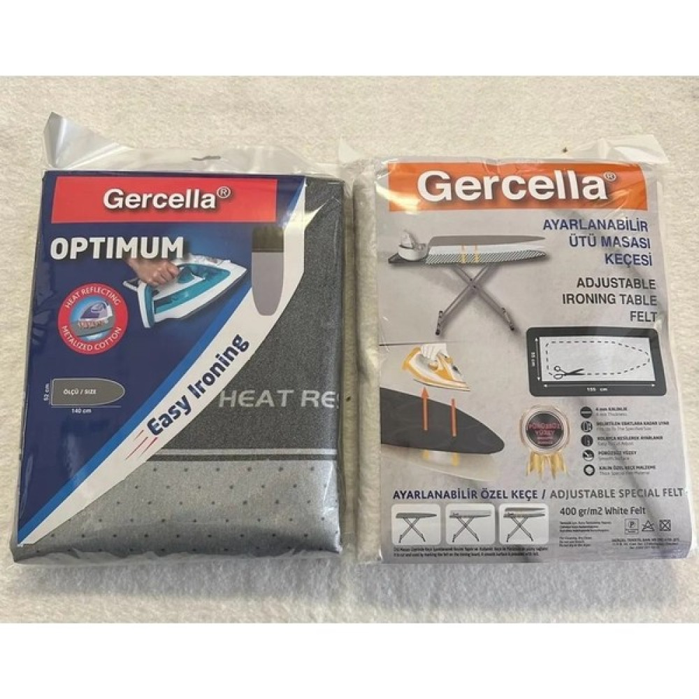 Gercella Optimum Ütü Masası Kılıfı + Ayarlanabilir Ütü Masası Keçesi - 1 Adet Ütü Masaları ve Aksesuarları Fiyatı