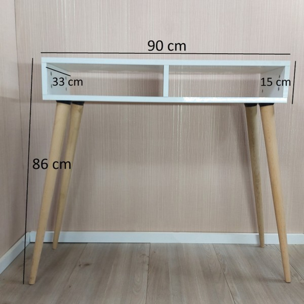 Gerek Bu Ahşap (Gürgen) Ayaklı Modern Dekorati̇f Dresuar Beyaz Dresuar / Makyaj Masası Fiyatı