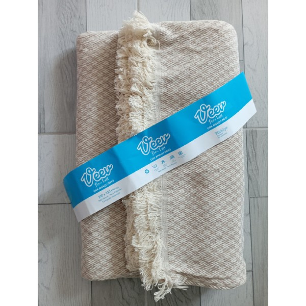 Gereli Home Dokuma Yatak Örtüsü - Açık Kahverengi - 200 x 230 cm Yatak Örtüsü Fiyatı