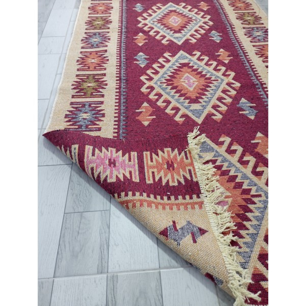 Gereli Home Uşak Dokuma Kilim - 100 x 300 cm - Kırmızı Kilim Fiyatı
