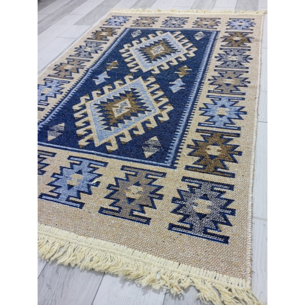 Gereli Home Uşak Dokuma Kilim - 60 x 125 cm - Mavi Kilim Fiyatı