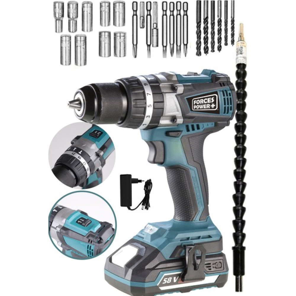 Germany Blue-Xline Pro 58 V 8 Ah Metal Şanzıman Çift Akülü Şarjlı Vidalama Full Matkap Seti Elektrikli El Aletleri Fiyatı