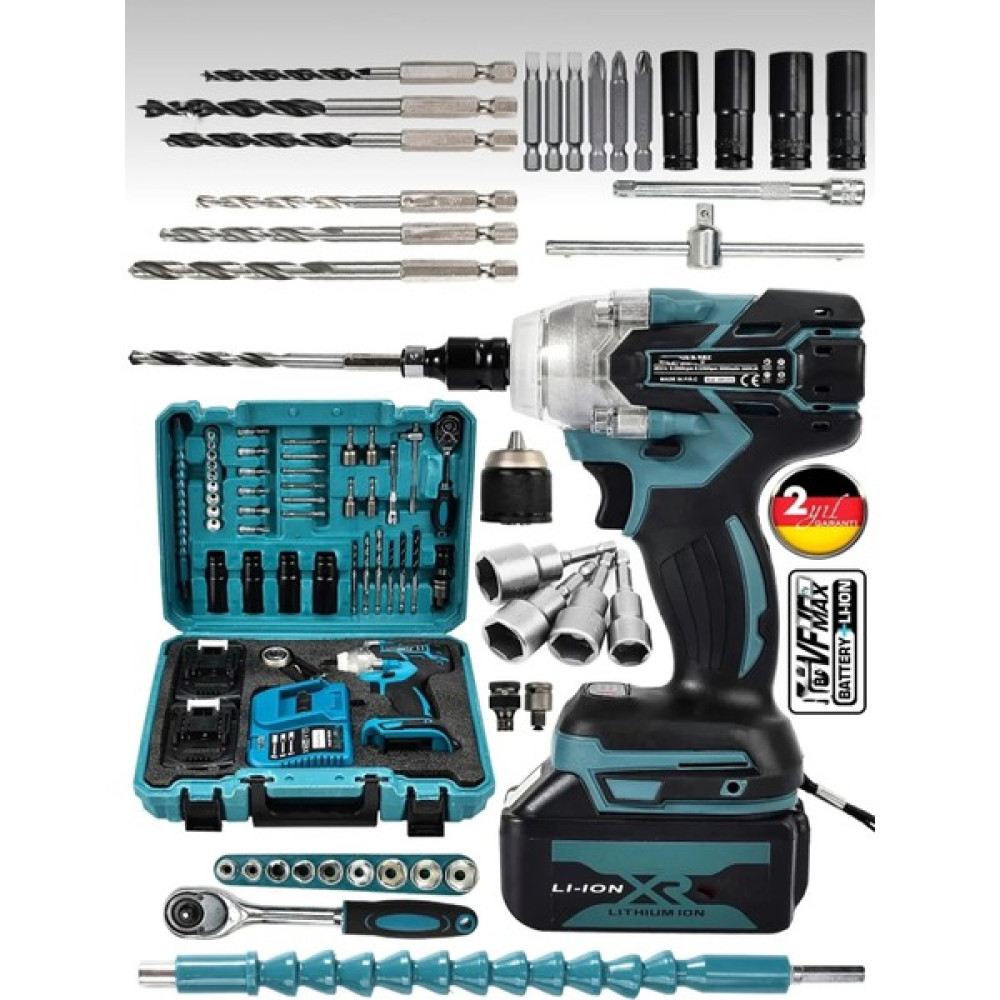 Germany Steel 128VF Professional Somun Bijon Sökme Şarjlı Darbeli Matkap Vidalama Set Setli 32 Parça Germ1-K9 Somun Sıkma Makinesi Fiyatı