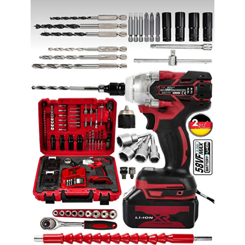 Germany Steel 128VF Professional Somun Bijon Sökme Şarjlı Darbeli Matkap Vidalama Set Setli 32 Parça Sch1-5m Matkaplar Fiyatı