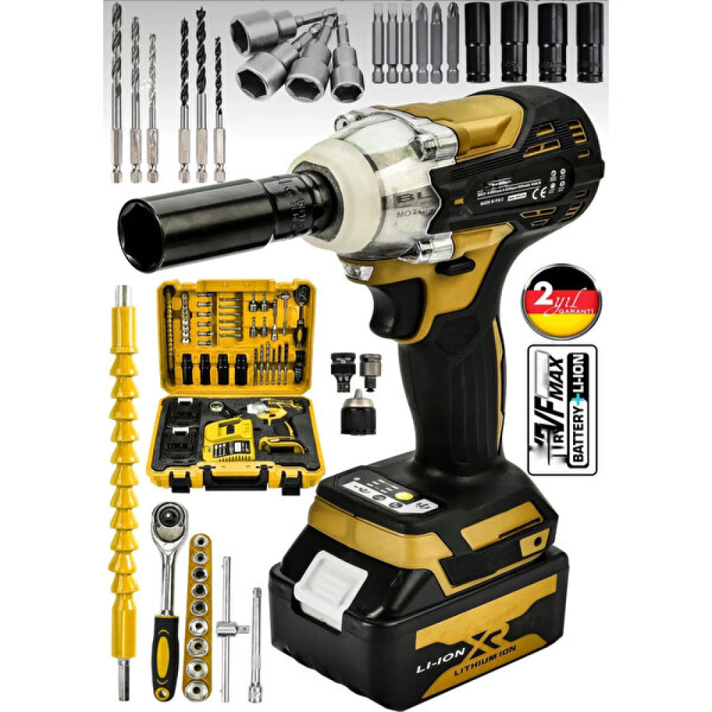 Germany Steel 128Vf Professional Somun Bijon Sökme Şarjlı Darbeli Matkap Vidalama Set Setli 32 Parça Szg1-M Somun Sıkma Makinesi Fiyatı