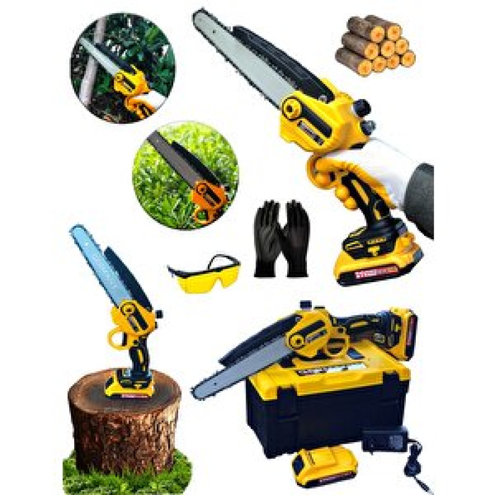 Germany Style 21v Çift Akülü Budama Testeresi En Uzun Palalı 24 Cm Eldiven Gözlük Hediyeli Dal Budama Makineleri Fiyatı