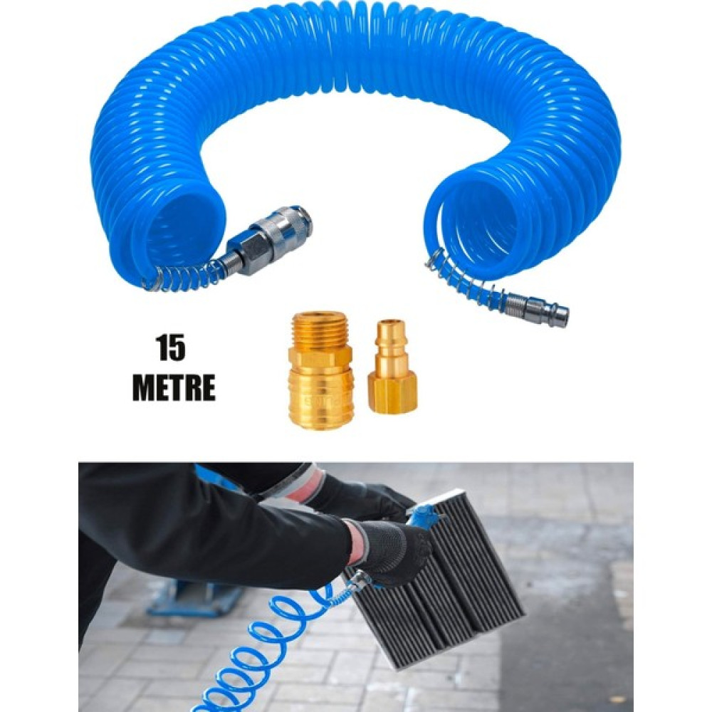 Germany Style Profesyonel Yüksek Kaliteli 15 Metre Spiral Hortum Recor Seti Hava Kompresörü Fiyatı
