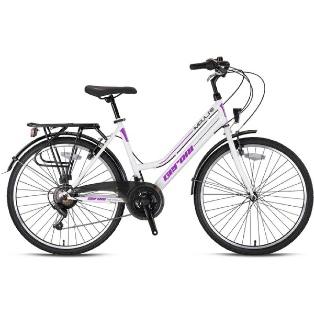 Geroni Impulse - 24" Cıty - 16.5' - 21 Vites - V.b. - Beyaz-Mor Şehir & Gezi Bisikletleri Fiyatı