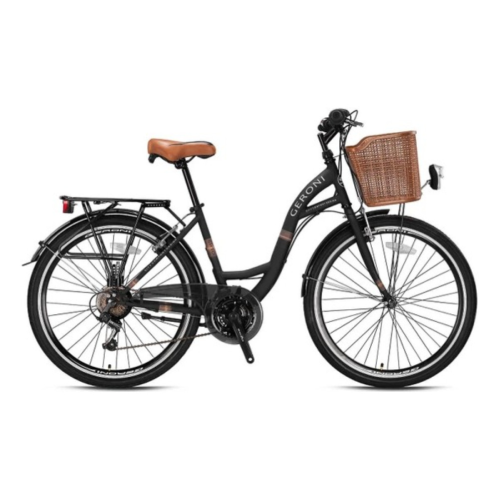 Geroni Sırıo - 26'' City Bike - 21 Vites V.b Mat Siyah -Siyah Kahverengi GRN23-002 Şehir & Gezi Bisikletleri Fiyatı