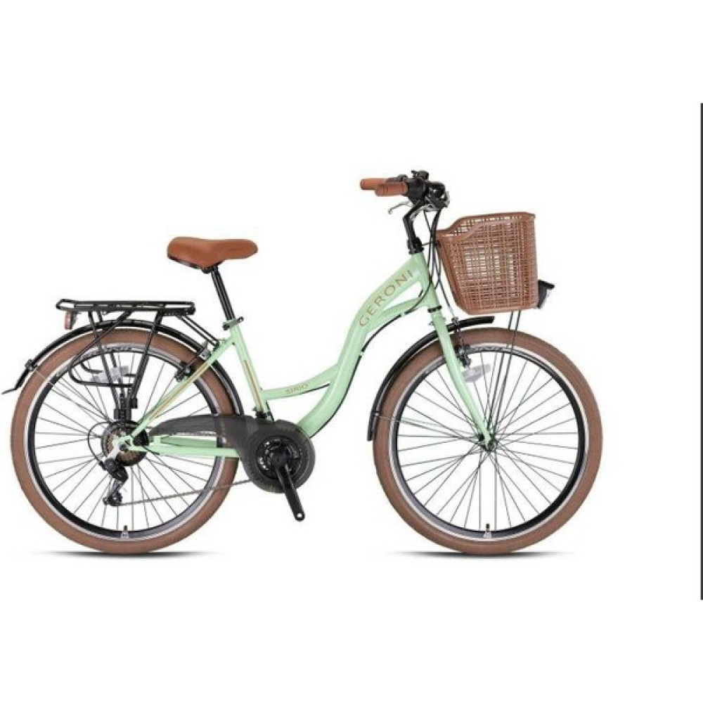 Geroni Sırıo - 26" City Bike - 21 Vites - V.b. - Mint Yeşili-Kahverengi - Shimano Şehir & Gezi Bisikletleri Fiyatı